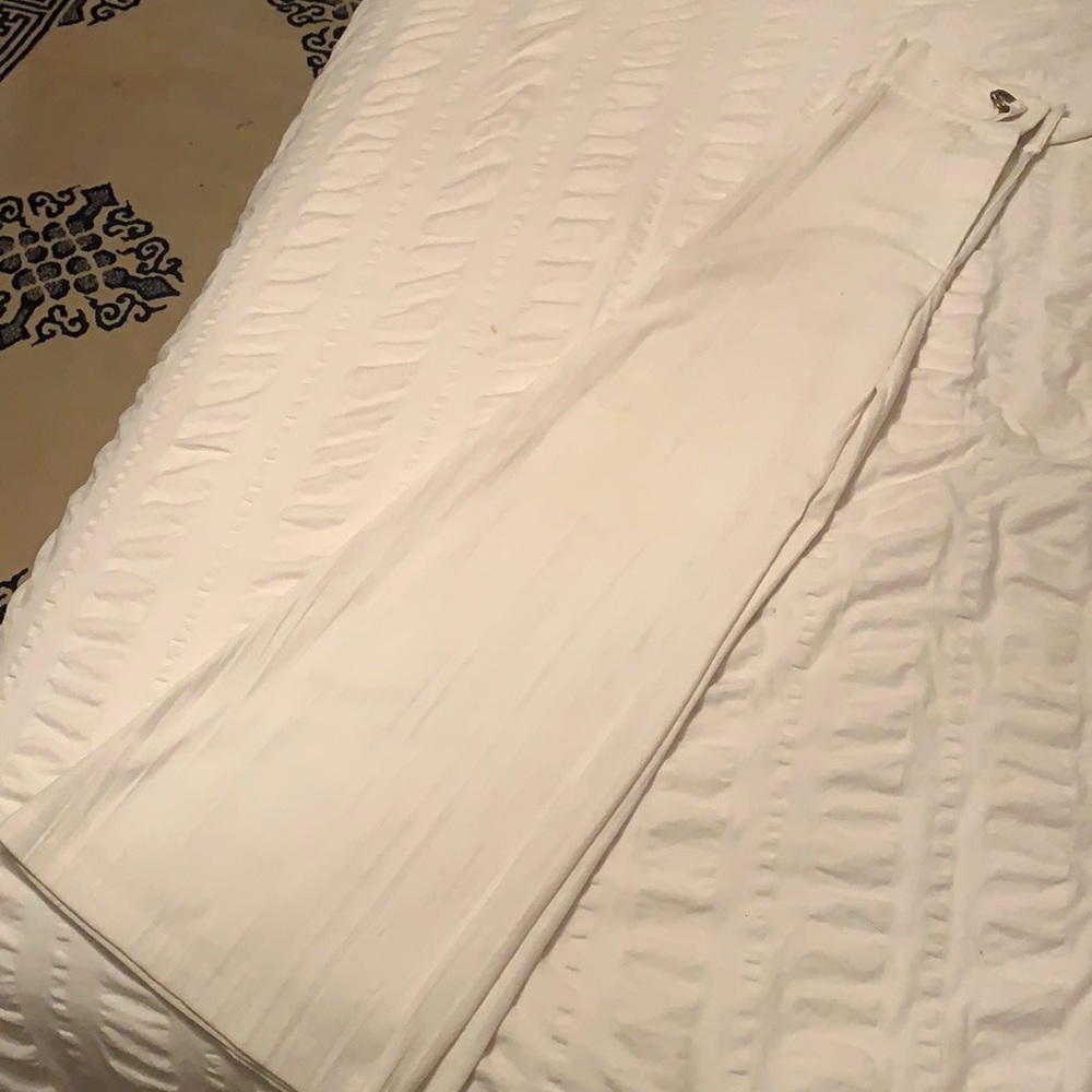 VINTAGE White Linen High-Waisted Pants VTG